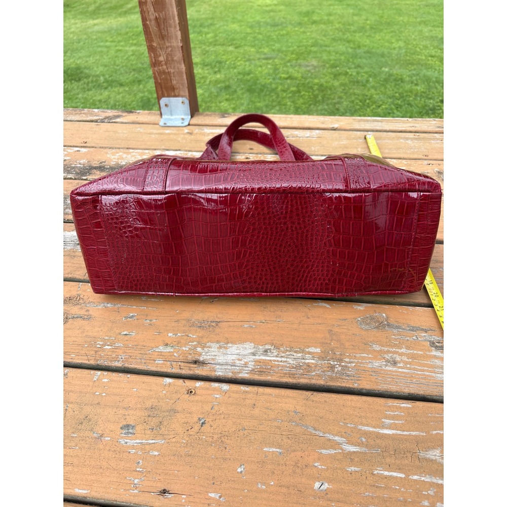 Elizabeth Arden Red Croc Embossed Glossy Tote Bag Faux Leather Shoulder Bag - Picture 11 of 11